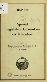 Report of the Special legislative committee on education_cover