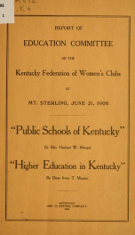 Report of Education committee of the Kentucky federation of women's clubs at Mt. Sterling, June 21, 1906_cover