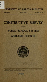 Constructive survey of the public school system of Ashland, Oregon_cover