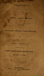 Proceedings of the ... annual meeting of the Baptist State Convention [serial] 1834_cover