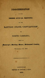 Proceedings of the ... annual meeting of the Baptist State Convention [serial] 1833_cover