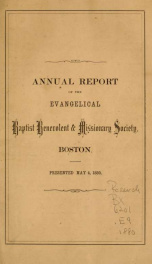 Annual report of the Evangelical Baptist Benevolent & Missionary Society, Boston : presented May 4, 1880_cover