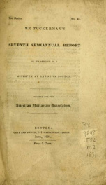 Mr. Tuckerman's seventh semiannual report of his service as a minister at large in Boston_cover