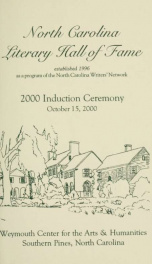 North Carolina Literary Hall of Fame 2000_cover