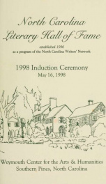 North Carolina Literary Hall of Fame 1998_cover