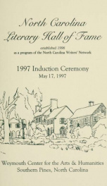 North Carolina Literary Hall of Fame 1997_cover