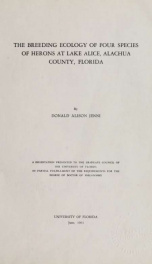 The breeding ecology of four species of herons at Lake Alice, Alachua county, Florida_cover