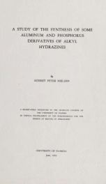 A study of the synthesis of some aluminum and phosphorus derivatives of alkyl hydrazines_cover