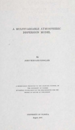 A multivariable atmospheric dispersion model_cover