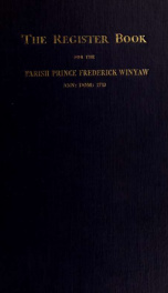 The register book for the parish, Prince Frederick, Winyaw_cover