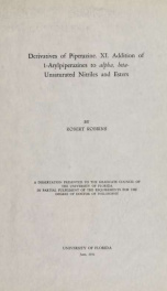 Derivatives of piperazine, XI : addition of 1-Arylpiperazines to alpha, beta-Unsaturated nitriles and esters_cover