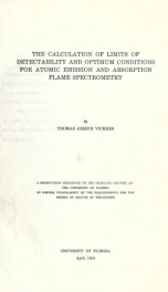 The calculation of limits of detectability and optimum conditions for atomic emission and absorption flame spectrometry_cover