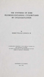 The synthesis of some fluorine-containing cyclobutanes by cycloalkylation_cover