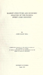 Market structure and economic analysis of the Florida sweet corn industry_cover