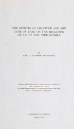 The effects of observer age and type of task on the imitation of adult and peer models_cover