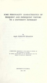 Some personality characteristics of frequent and infrequent visitors to a university infirmary_cover