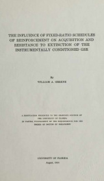 The influence of fixe-ratio schedules of reinforcement on acquisition and resistance to extinction of the instrumentally conditioned GSR_cover