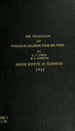 The production of potassium chloride and iodine from sea weed_cover