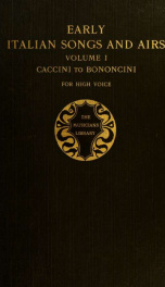 Early Italian songs and airs; v.v.1 c.1_cover