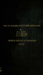 Test of slender wooden struts for aeroplanes_cover