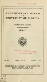 University record V. 52 no. 1_cover