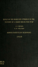 An investigation of the effect of the degree of superheat on the economy of a Marsh boiler-feed pump_cover