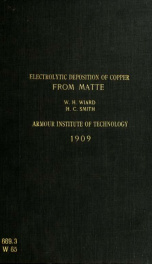 Electrolytic deposition of copper from matte_cover