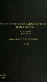 A study of the alternating current series motor_cover