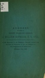 Address delivered by Brevet Brigadier General J. William Hofmann_cover