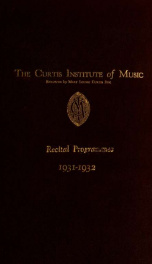 Recital programs 1931-1932 1931-1932_cover