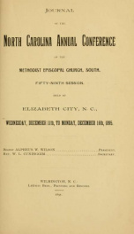 Minutes of the ... session of the North Carolina Conference of the Methodist Episcopal Church, South [serial] 1895_cover