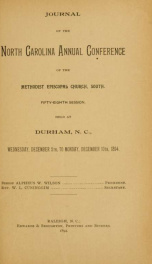 Minutes of the ... session of the North Carolina Conference of the Methodist Episcopal Church, South [serial] 1894_cover