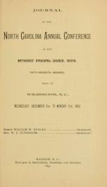 Minutes of the ... session of the North Carolina Conference of the Methodist Episcopal Church, South [serial] 1893_cover