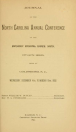 Minutes of the ... session of the North Carolina Conference of the Methodist Episcopal Church, South [serial] 1892_cover