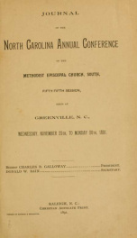 Minutes of the ... session of the North Carolina Conference of the Methodist Episcopal Church, South [serial] 1891_cover
