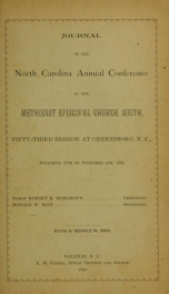 Minutes of the ... session of the North Carolina Conference of the Methodist Episcopal Church, South [serial] 1889_cover