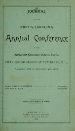 Minutes of the ... session of the North Carolina Conference of the Methodist Episcopal Church, South [serial] 1888_cover