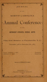 Minutes of the ... session of the North Carolina Conference of the Methodist Episcopal Church, South [serial] 1887_cover