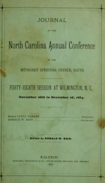 Minutes of the ... session of the North Carolina Conference of the Methodist Episcopal Church, South [serial] 1884_cover
