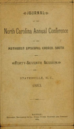 Minutes of the ... session of the North Carolina Conference of the Methodist Episcopal Church, South [serial] 1883_cover