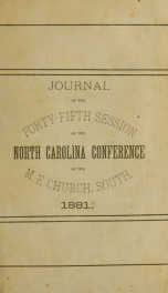 Minutes of the ... session of the North Carolina Conference of the Methodist Episcopal Church, South [serial] 1881_cover
