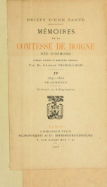 Récits d'une tante. Mémoires de la comtesse de Boigne née d'Osmond, publiés d'après le manuscrit original 4_cover