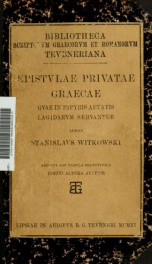 Epistvlae privatae graecae qvae in papyris aetatis Lagidarvm servantvr;_cover