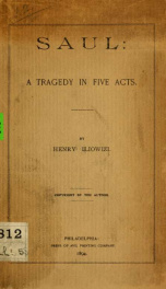 Saul : a tragedy in five acts_cover