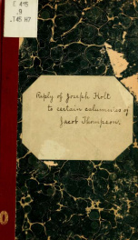 Reply of J. Holt to certain calumnies of Jacob Thompson_cover