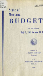 State of Montana budget for the biennium .. 1961-63_cover