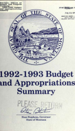 1992-1993 budget and appropriations summary 1993_cover