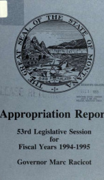 Appropriation report 1994-1995_cover