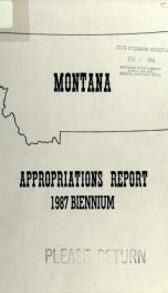 Appropriation report 1985-87_cover