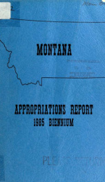 Appropriation report 1983-85_cover